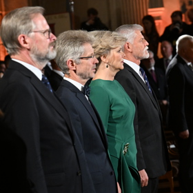 Eva Pavlová s Petrem Pavlem během státního svátku.