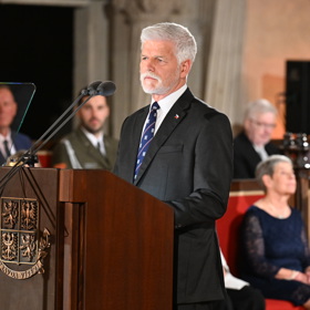 Petr Pavel měl proslov, který sklidil dlouhý potlesk.