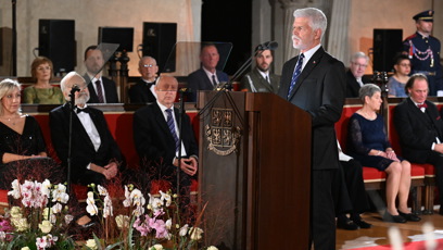 FOTO: Petr Pavel při předávání státních vyznamenání na Pražském hradě.