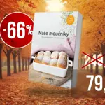 Úspěšný titul Naše moučníky je určený všem milovníkům sladkého. Nyní stojí ve slevě pouhých 79 korun.