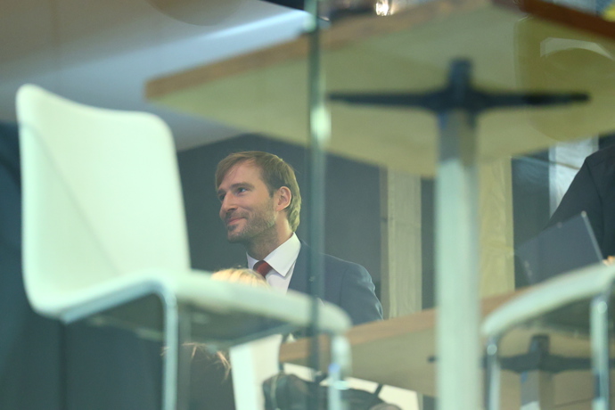 FOTO: Adam Vojtěch dorazil do štábu hnutí ANO.