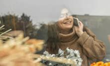 žena, telefon, zábava, práce