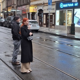 Aneta Zicklerová a Andrej Babiš na Národní třídě.
