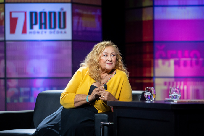 FOTO: Halina Pawlowská v pořadu 7 pádů Honzy Dědka.