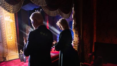 FOTO: Petr Pavel a Eva Pavlová v prezidentské lóži.