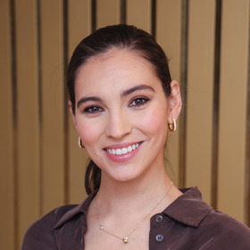 Sára Donutilová byla po módní přehlídce samý úsměv. 