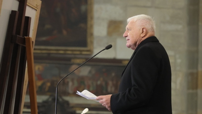 FOTO: Projev Václava Klause v katedrále svatého Víta.