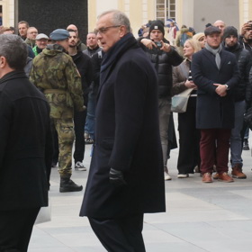 Miroslav Kalousek na pohřbu Dominika Duky.
