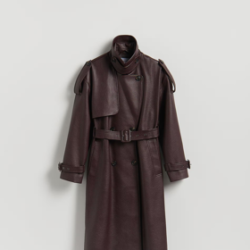 Dvouřadý trenčkotový kabát s páskem, Reserved, 2599 Kč