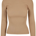 Kontrastem, který krémové tóny zároveň krásně doladí, je v outfitu Zuzany Čaputové béžový svetřík se stojáčkem. Tento kousek pořídíte u  Urban Classics za 700 Kč.