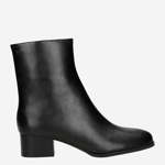 Černé kožené kotníčkové boty na nízkém podpatku, Wojas, 3299 Kč