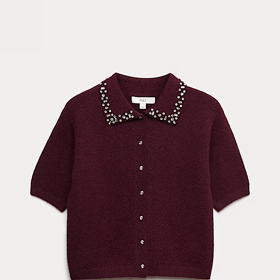 Zdobený zkrácený kardigan s vlnou,  Marks&Spencer, 1299 Kč