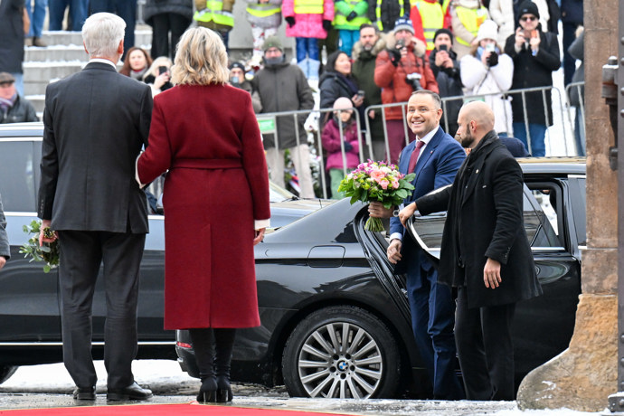 FOTO: Petr Pavel s manželkou přivítali na Hradě polský protějšek.