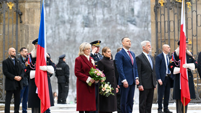 FOTO: Petr Pavel a Eva Pavlová na Hradě přijali návštěvu.