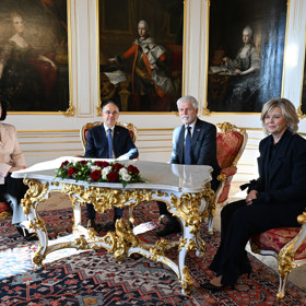 Petr Pavel a Eva Pavlová přivítali na Hradě albánského prezidenta a jeho choť.