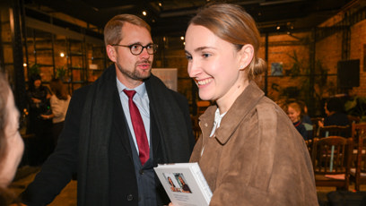 FOTO: Nový šéf Top 09 Matěj Ondřej Havel a místopředsedkyně TOP 09 Kateřina Pastorková.