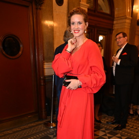 Kateřina Pechová vsadila na rudou róbu.