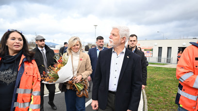 FOTO: Prezidentský pár na prohlídce karlovarského Světa záchranářů.