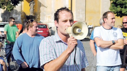FOTO: Lukáš Kohout vedl protiromské protesty.