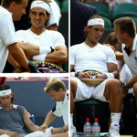 S tenistou Rafaelem Nadalem během důležitého zápasu. 