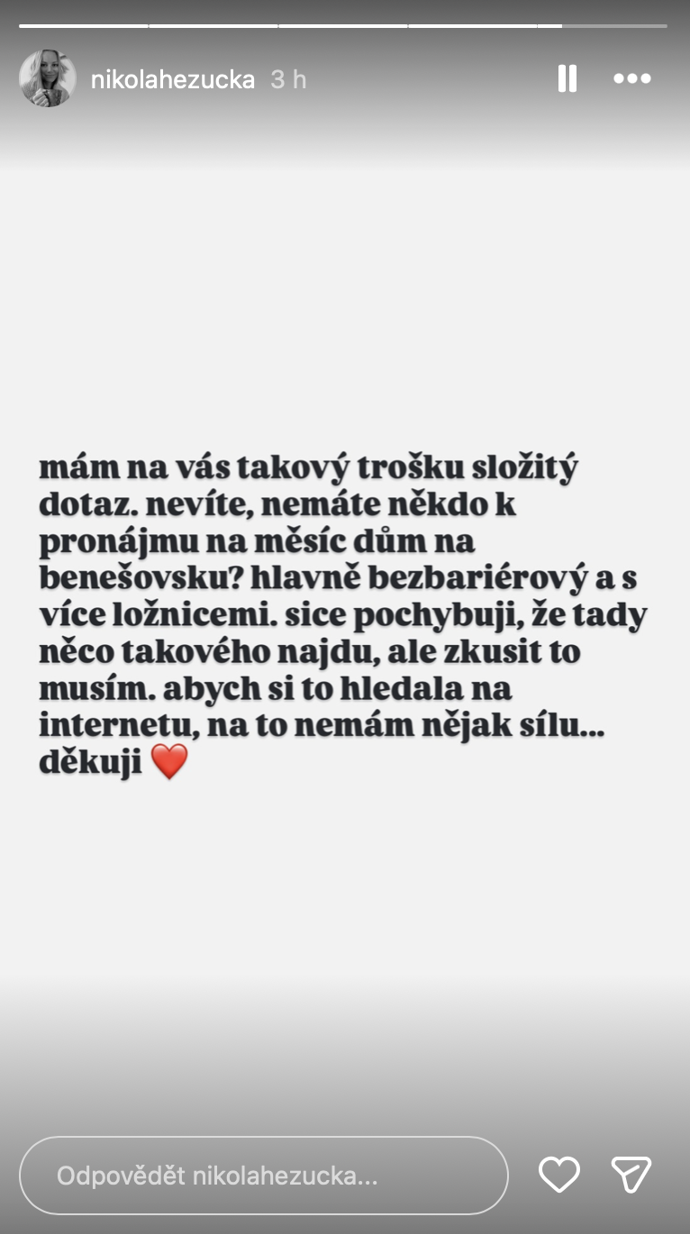 FOTO: Nikola Hezucká prosí fanoušky o pomoc. – stránka 377