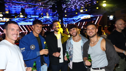 FOTO: Daniel Minich, Tadeáš Vilhelm, Tomáš Ždímal, Lu Jambor a Adam Štrba na party.