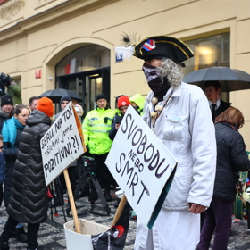 Dění na Národní třídě.