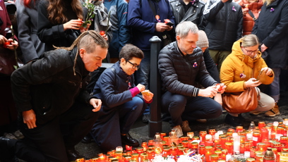 FOTO: Olga Richterová, Ivan Bartoš a Zdeněk Hřib na Národní třídě.