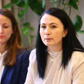 Jitka Poláková během tiskové konference.