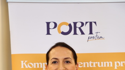 FOTO: Alexandra Udženija na představení krizového bytu orgamizace proFem.