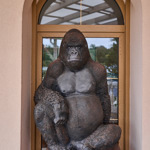 První, kdo vítá návštěvníky, je opičák.