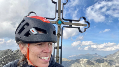 FOTO: Alena Zárybnická na vrcholu Gerlachovského štítu.