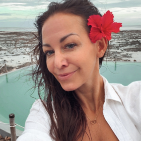 Agáta Hanychová na dovolené. 