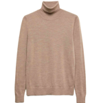 Základem je kvalitní rolák v neutrální barvě. Tento vlněný kousek ulovíte u značky Marks & Spencer.za 1263 Kč.