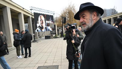 FOTO: Michel Fleischmann na pohřbu Patrika Hezuckého.