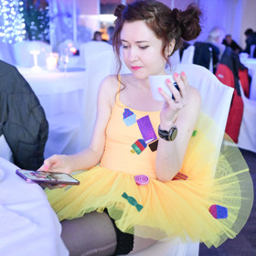 Eva Toulová na křtu dokumentu Život je sranda. 