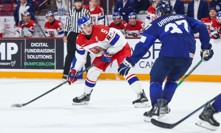 Adam Jiříček na MS U20 proti Finsku.