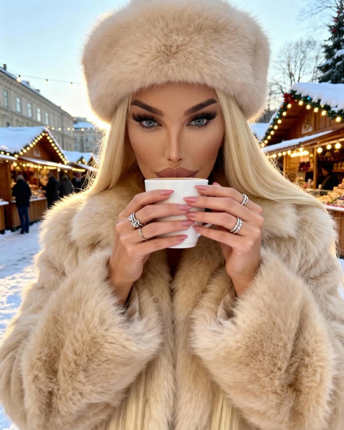 FOTO: Jessica Alves na Vánočních trzích v Praze.