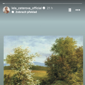 Lela Ceterová sdílela na Instagramu tajemný vzkaz.