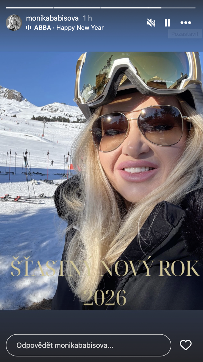 FOTO: Monika Babišová všem popřála štastný nový rok.