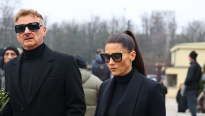 FOTO: Tereza Kerndlová na pohřbu Patrika Hezuckého.