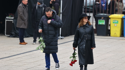 FOTO: Marta Jandová na pohřbu Patrika Hezuckého.