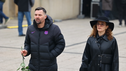 FOTO: Marta Jandová na pohřbu Patrika Hezuckého.