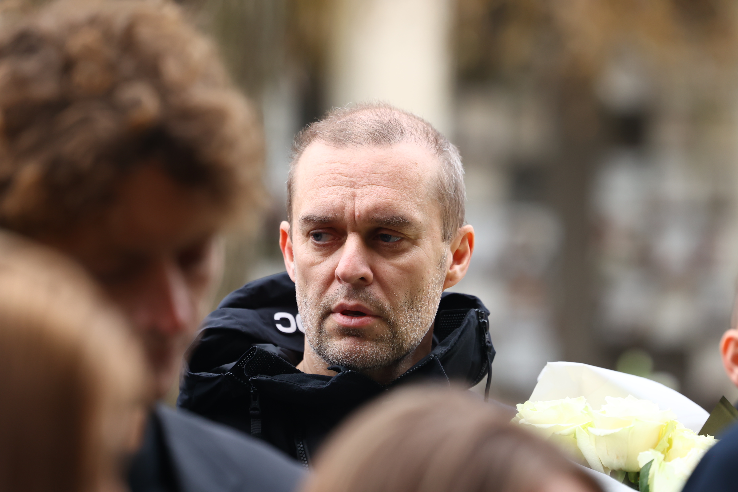 Pavel Cejnar na pohřbu Patrika Hezuckého.