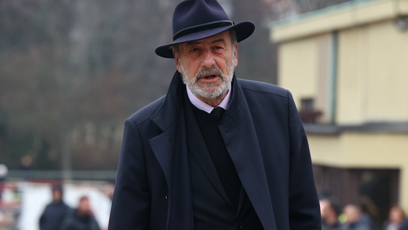 FOTO: Michel Fleischmann na pohřbu Patrika Hezuckého.