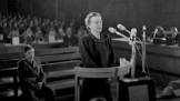 Milada Horáková během zinscenovaného procesu.