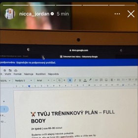 Nica Jordan zveřejnila jeden z svých cvičebních plánů pro klienty.