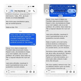 Petr Macinka měl ve zprávách Pavlovi vyhrožovat.