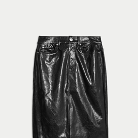 Vinylová sukně áčkového střihu v délce ke kolenům, Marks&Spencer, 1199 Kč