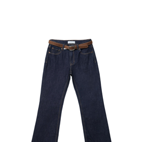 Džíny bootcut s páskem, Stradivarius,  849 Kč